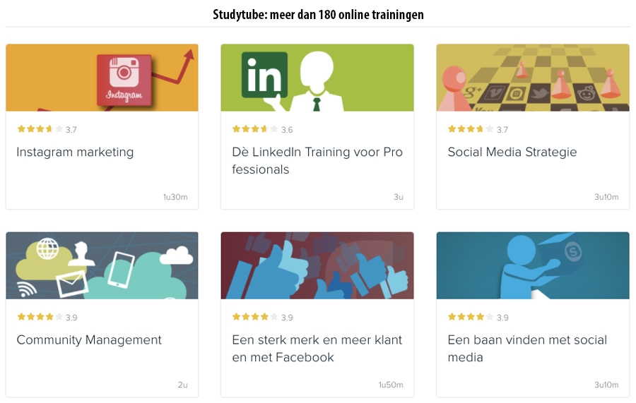 Studytube: meet dan 180 online trainingen