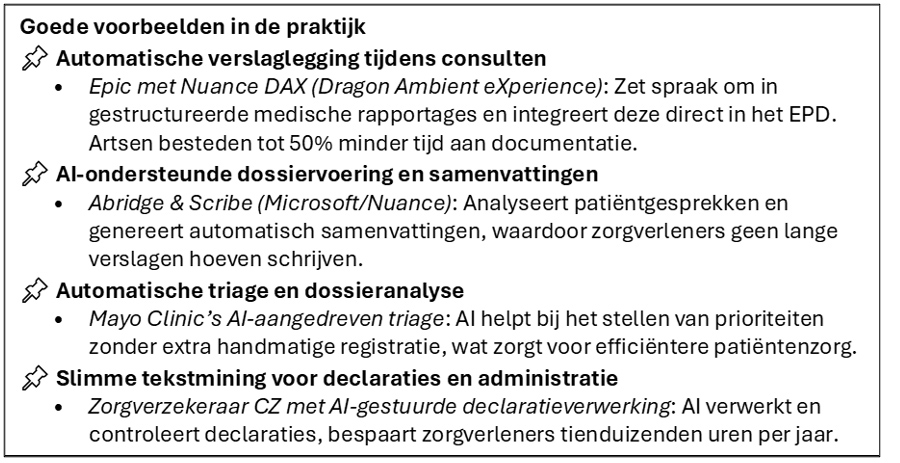Goede voorbeelden in de praktijk Goede voorbeelden in de praktijk