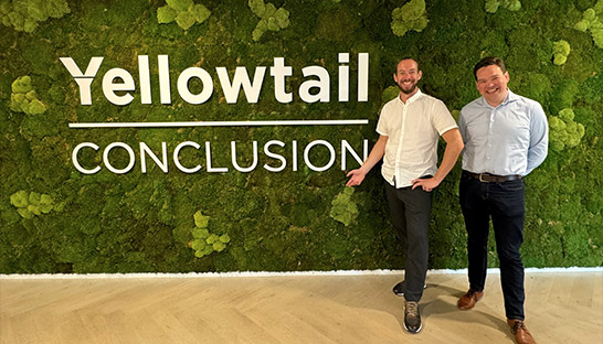 Roel Moradi en Daniël Breunese director bij Yellowtail Conclusion